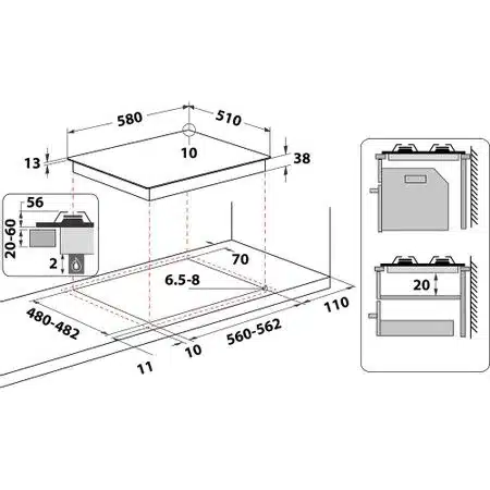 Indesit THP 642 IX Piano Cottura 60 cm 4 FuochiInox