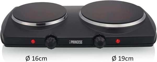 303021 Princess Piastra Elettrico 2 fuochi Vetroceramica