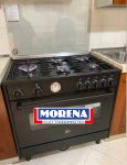 AMN965ETN La Germania Cucina 5 Fuochi Forno Elettrico Multifunzione Total Black 90x60 cm
