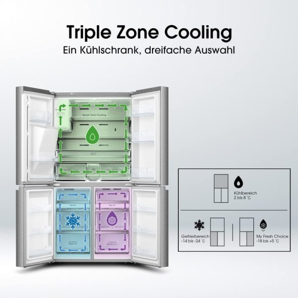 HISENSE RQ760N4AIF FRIGORIFERO SIDE-BY-SIDE 585L F Acciaio